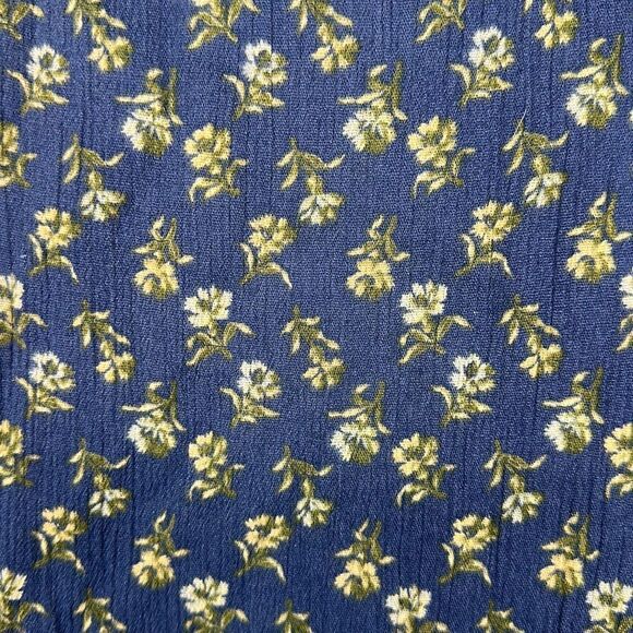 Chaps Womens Blouse Large Blue Floral Bohemian Short Sleeve NWT - Picture 8 of 8